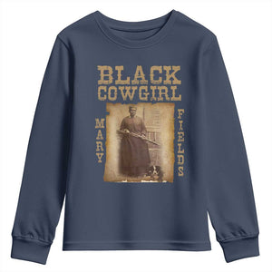 Mary Fields Youth Sweatshirt Black Cowgirl Pioneer Western Legend Vintage