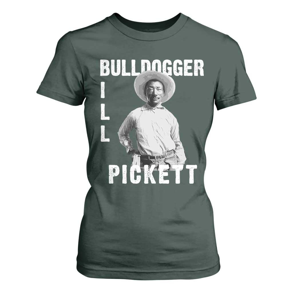 Bill Pickett T Shirt For Women Bulldogger Black Cowboy Western Legend Vintage