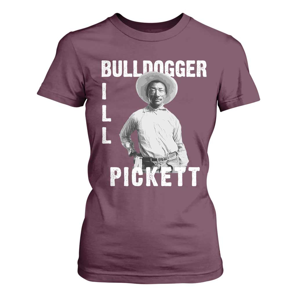 Bill Pickett T Shirt For Women Bulldogger Black Cowboy Western Legend Vintage