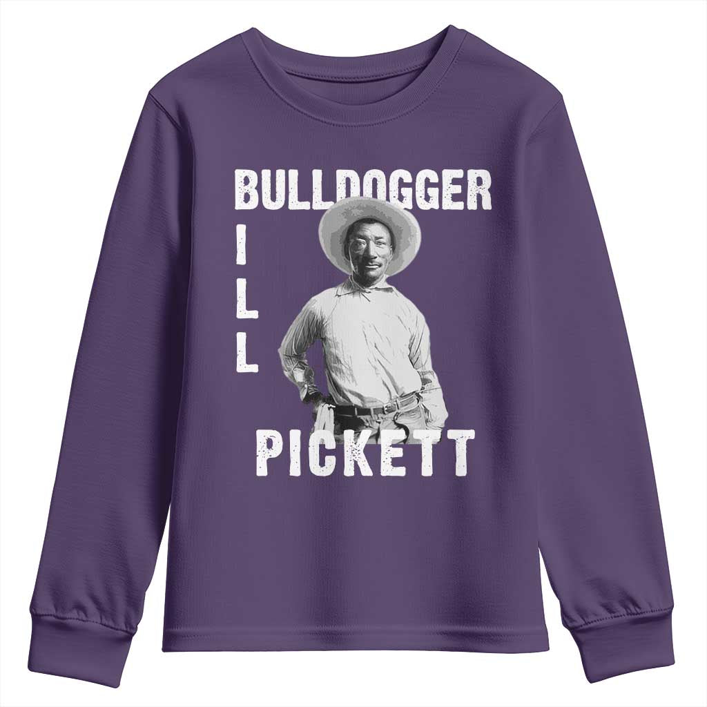 Bill Pickett Youth Sweatshirt Bulldogger Black Cowboy Western Legend Vintage