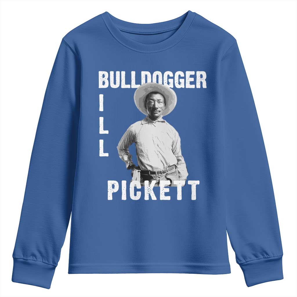 Bill Pickett Youth Sweatshirt Bulldogger Black Cowboy Western Legend Vintage