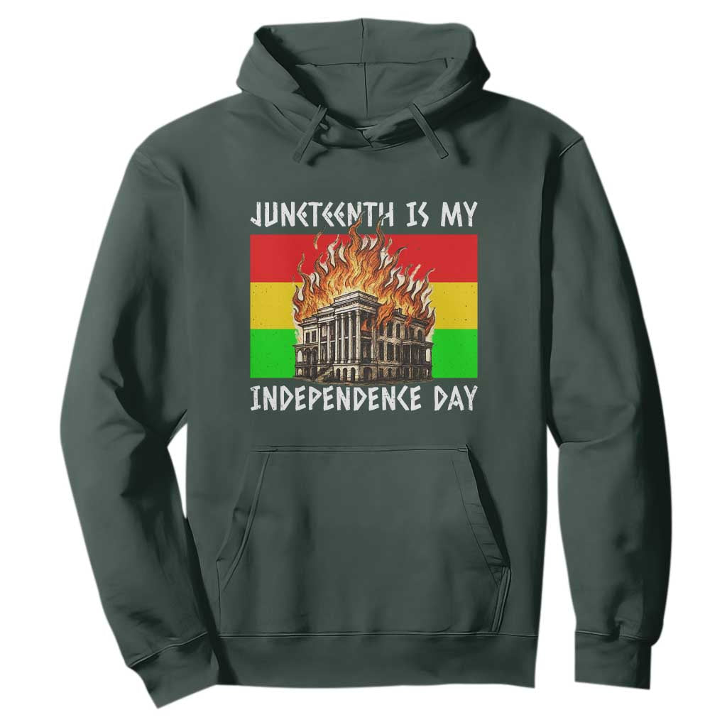 Juneteenth Is My Independence Day Hoodie Bold Afro Liberation Pan-African Flag - African Pride