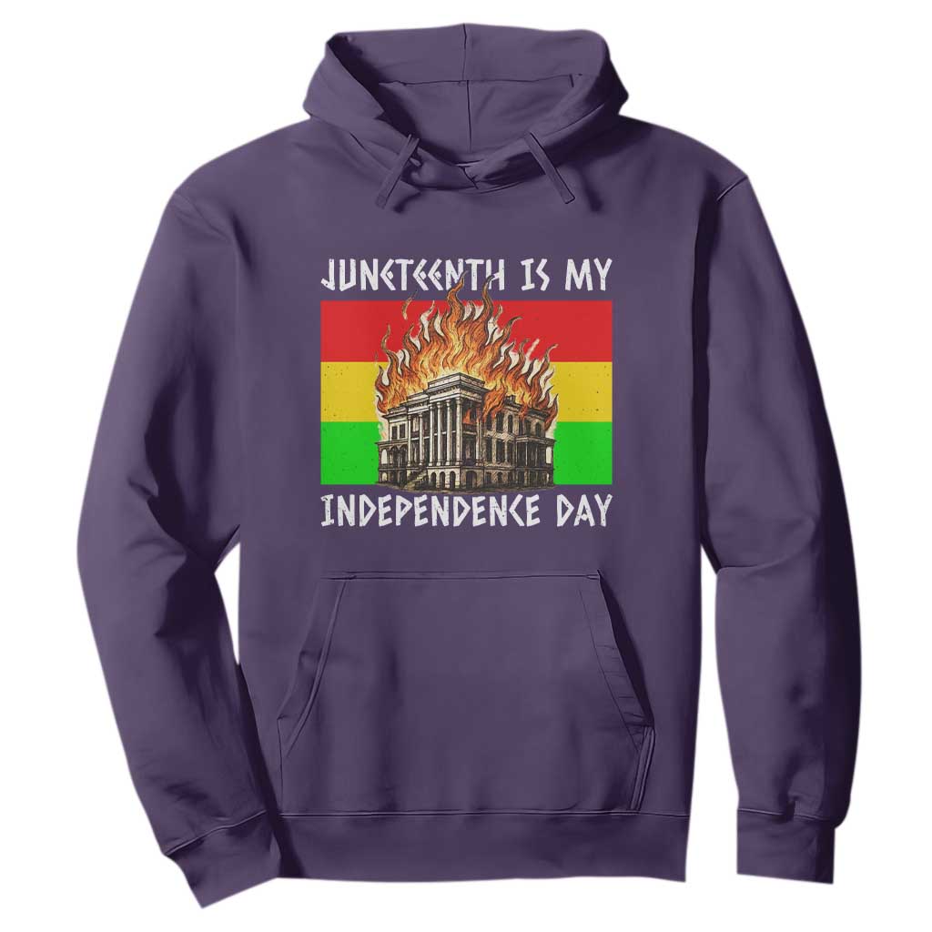 Juneteenth Is My Independence Day Hoodie Bold Afro Liberation Pan-African Flag - African Pride