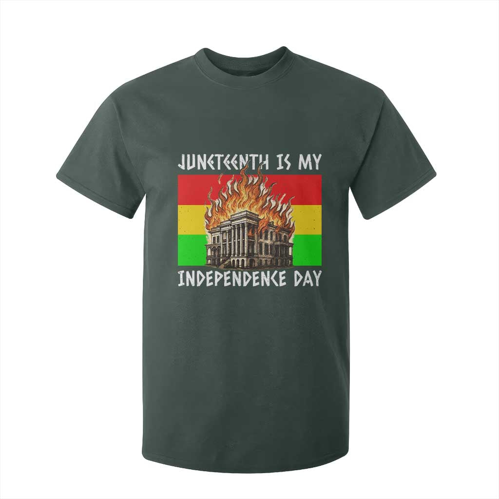 Juneteenth Is My Independence Day T Shirt For Kid Bold Afro Liberation Pan-African Flag - African Pride