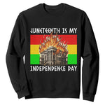 Juneteenth Is My Independence Day Sweatshirt Bold Afro Liberation Pan-African Flag - African Pride