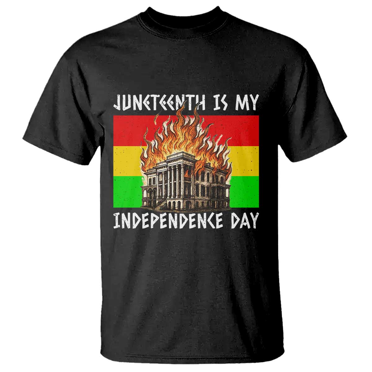 Juneteenth Is My Independence Day T Shirt Bold Afro Liberation Pan-African Flag - African Pride