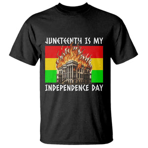 Juneteenth Is My Independence Day T Shirt Bold Afro Liberation Pan-African Flag - African Pride