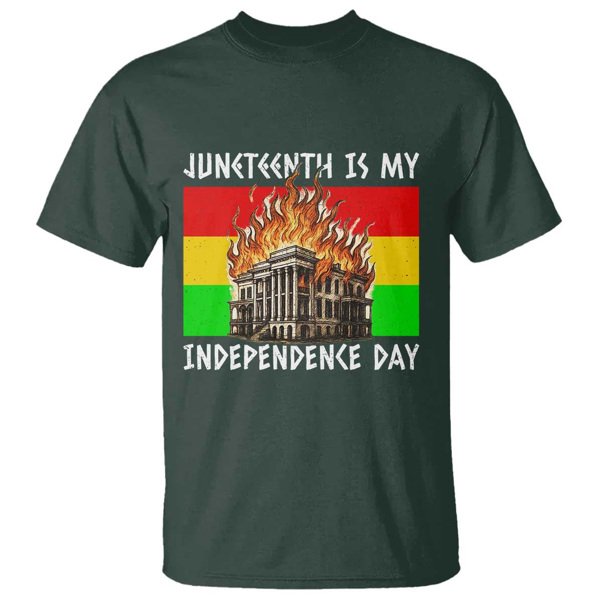 Juneteenth Is My Independence Day T Shirt Bold Afro Liberation Pan-African Flag - African Pride