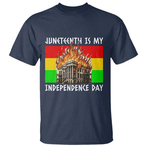 Juneteenth Is My Independence Day T Shirt Bold Afro Liberation Pan-African Flag - African Pride