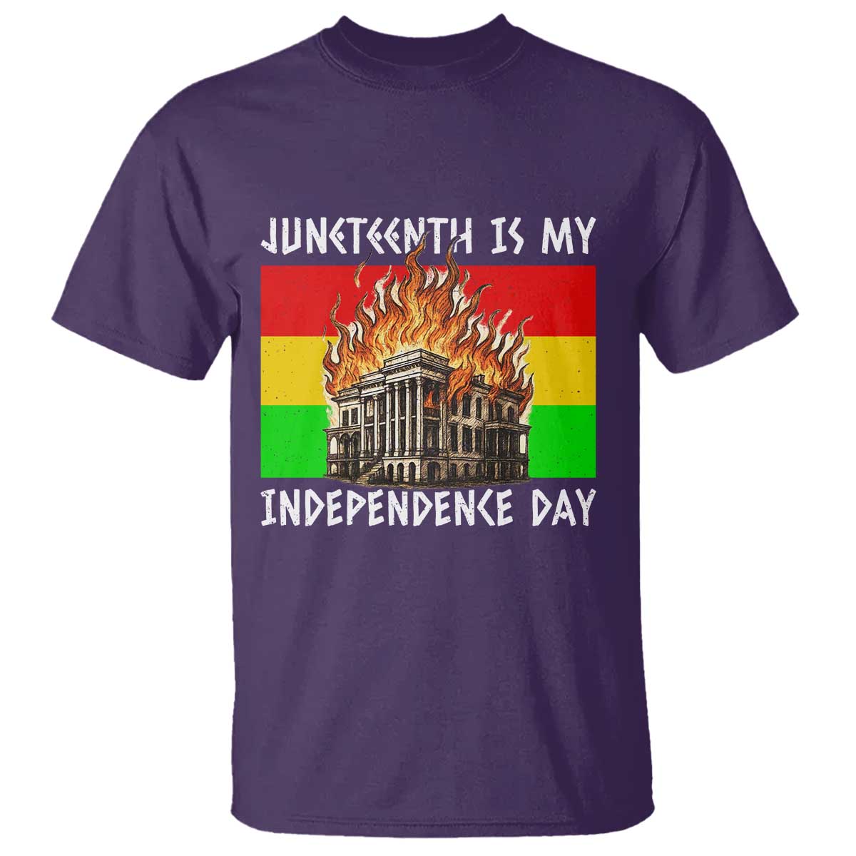 Juneteenth Is My Independence Day T Shirt Bold Afro Liberation Pan-African Flag - African Pride