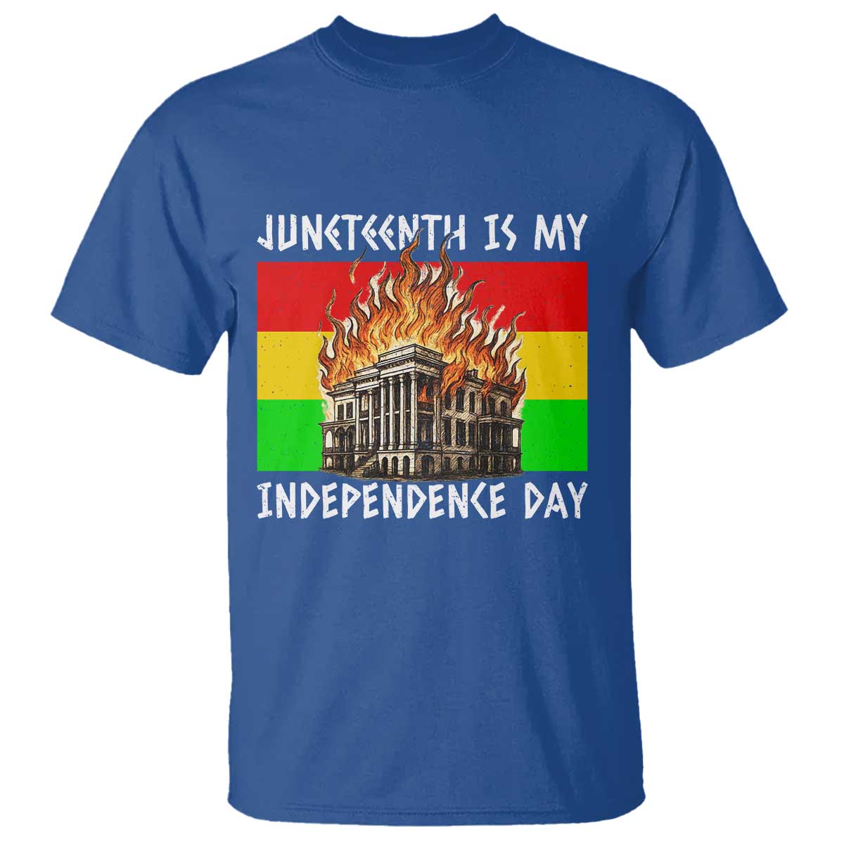 Juneteenth Is My Independence Day T Shirt Bold Afro Liberation Pan-African Flag - African Pride