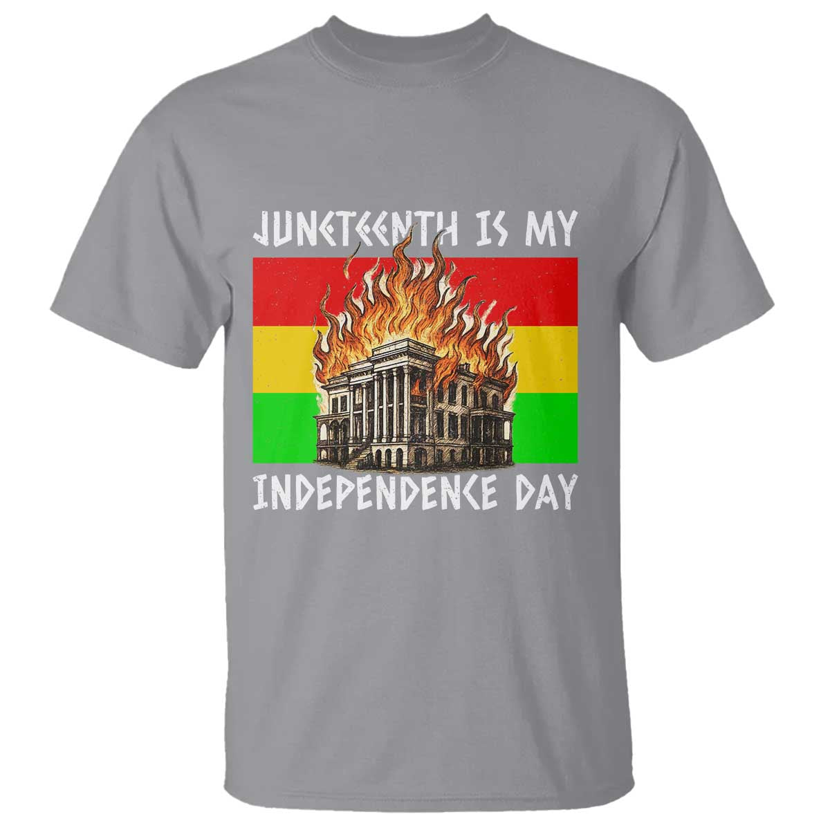 Juneteenth Is My Independence Day T Shirt Bold Afro Liberation Pan-African Flag - African Pride