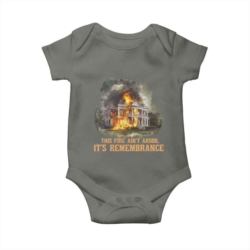Juneteenth Ancestral Justice Baby Onesie This Fire Aint Arson It is Remembrance Black History - African Pride