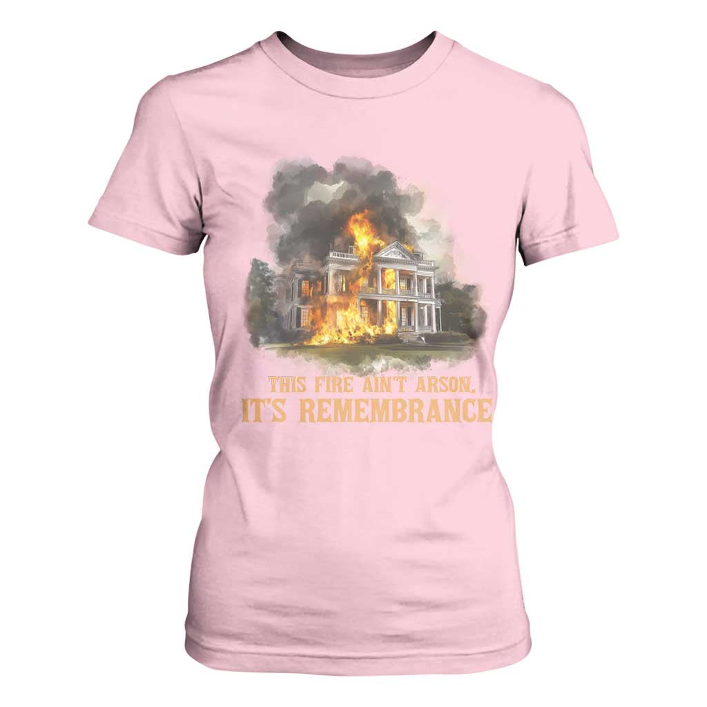 Juneteenth Ancestral Justice T Shirt For Women This Fire Aint Arson It is Remembrance Black History - African Pride
