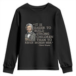Vintage Frederick Douglass Youth Sweatshirt It Is Easier To Build Strong Children Than To Repair Broken Men - African Pride
