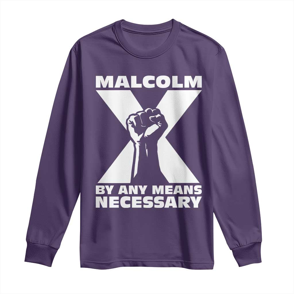 Malcolm X Power Fist Long Sleeve Shirt Civil Rights Leader Pride Bold Statement - African Pride