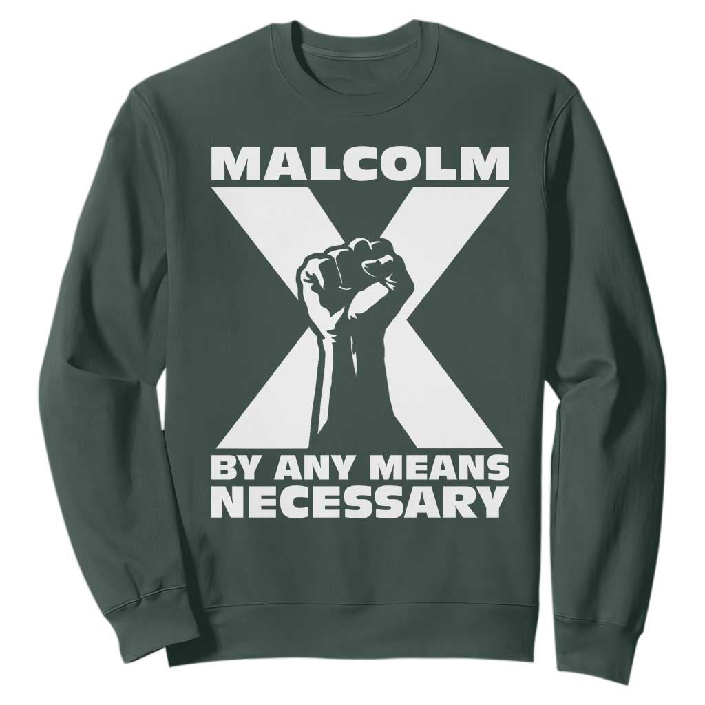 Malcolm X Power Fist Sweatshirt Civil Rights Leader Pride Bold Statement - African Pride