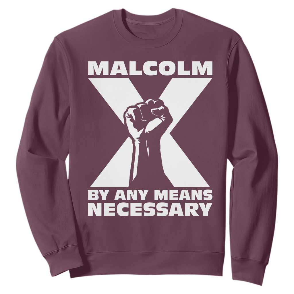 Malcolm X Power Fist Sweatshirt Civil Rights Leader Pride Bold Statement - African Pride