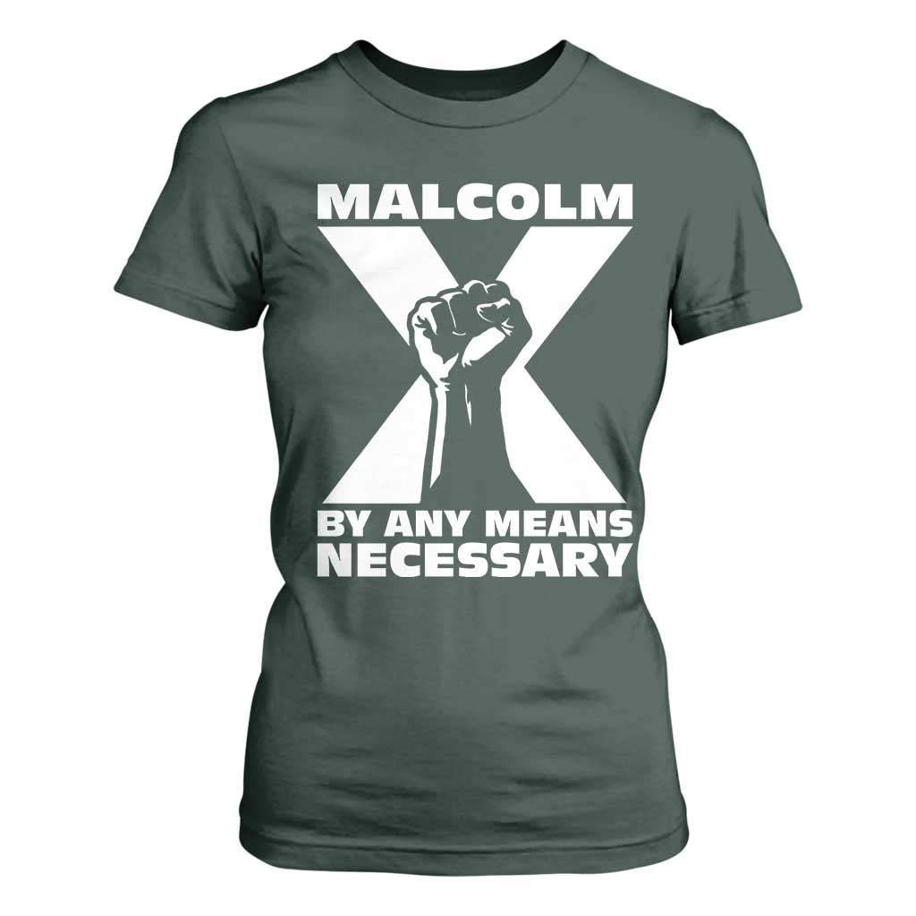 Malcolm X Power Fist T Shirt For Women Civil Rights Leader Pride Bold Statement - African Pride