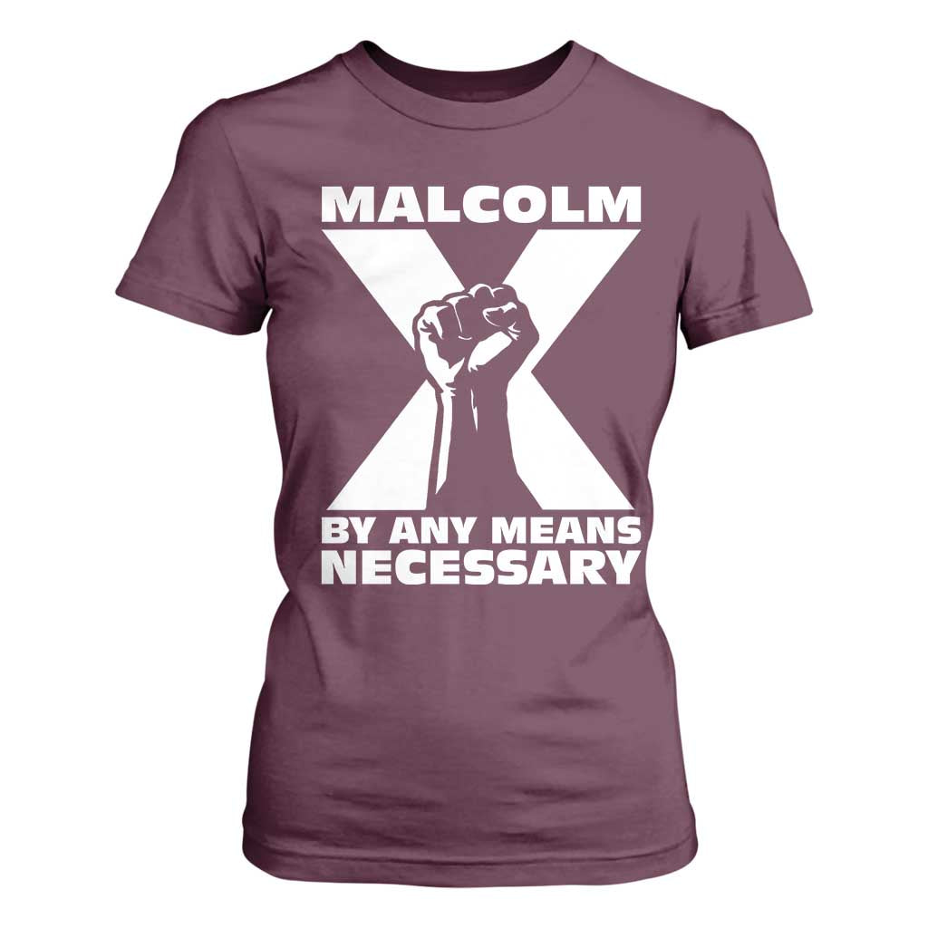 Malcolm X Power Fist T Shirt For Women Civil Rights Leader Pride Bold Statement - African Pride
