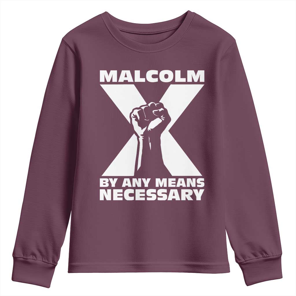 Malcolm X Power Fist Youth Sweatshirt Civil Rights Leader Pride Bold Statement - African Pride