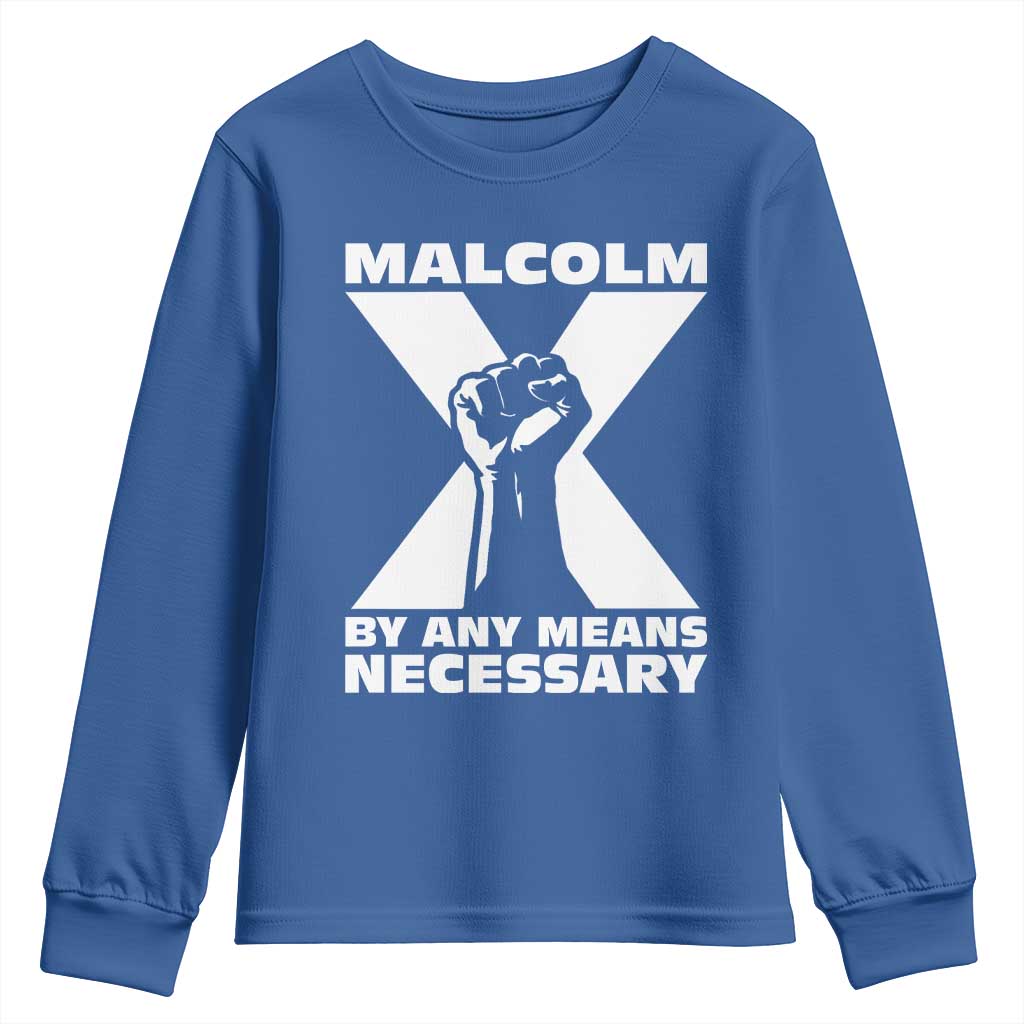 Malcolm X Power Fist Youth Sweatshirt Civil Rights Leader Pride Bold Statement - African Pride