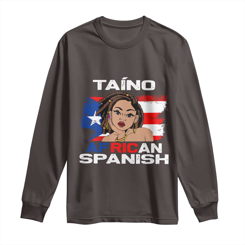 Afro Puerto Rico Hispanic Heritage Long Sleeve Shirt Taino African Spanish Roots