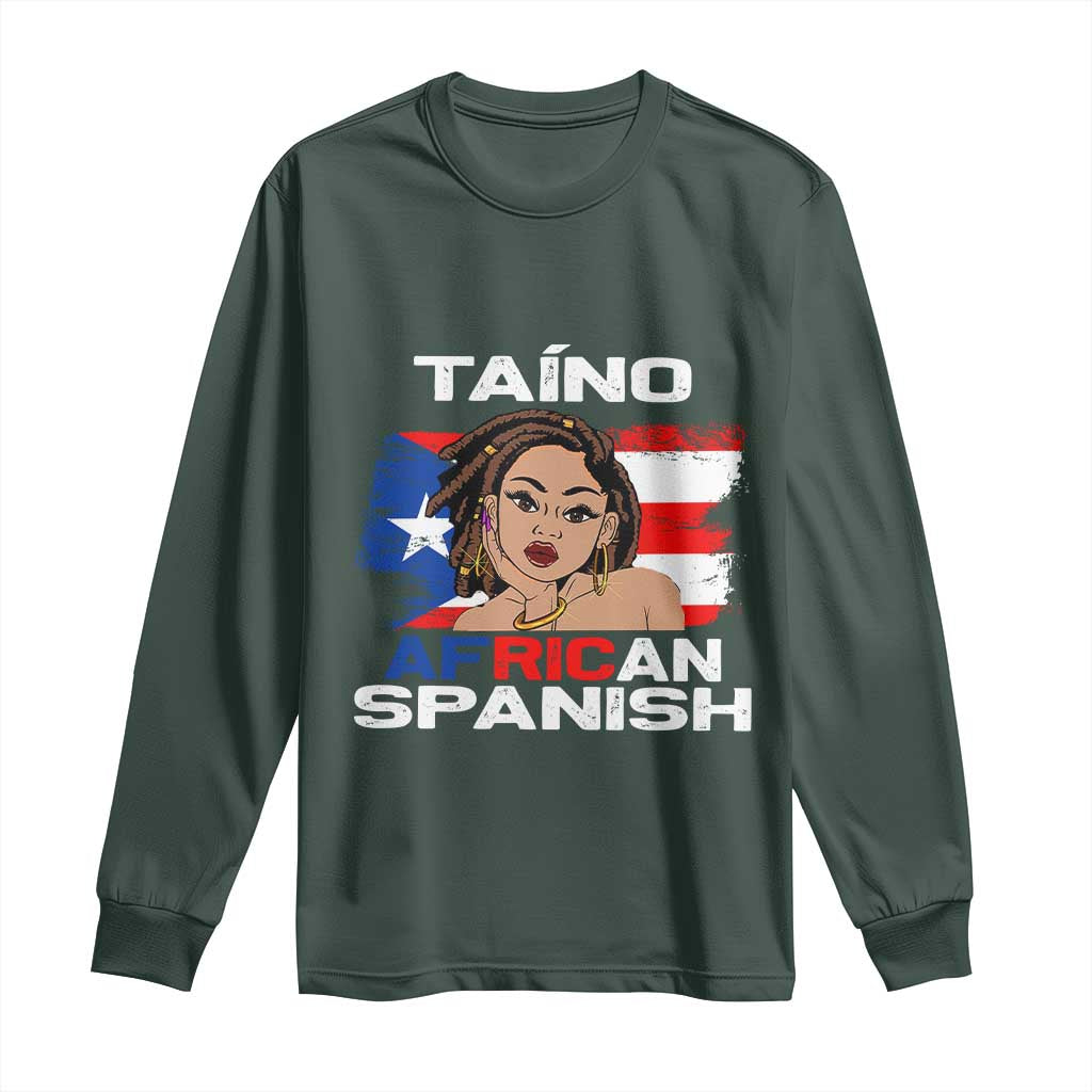 Afro Puerto Rico Hispanic Heritage Long Sleeve Shirt Taino African Spanish Roots