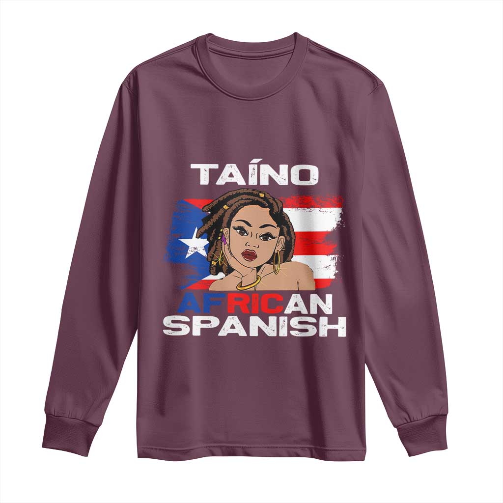 Afro Puerto Rico Hispanic Heritage Long Sleeve Shirt Taino African Spanish Roots