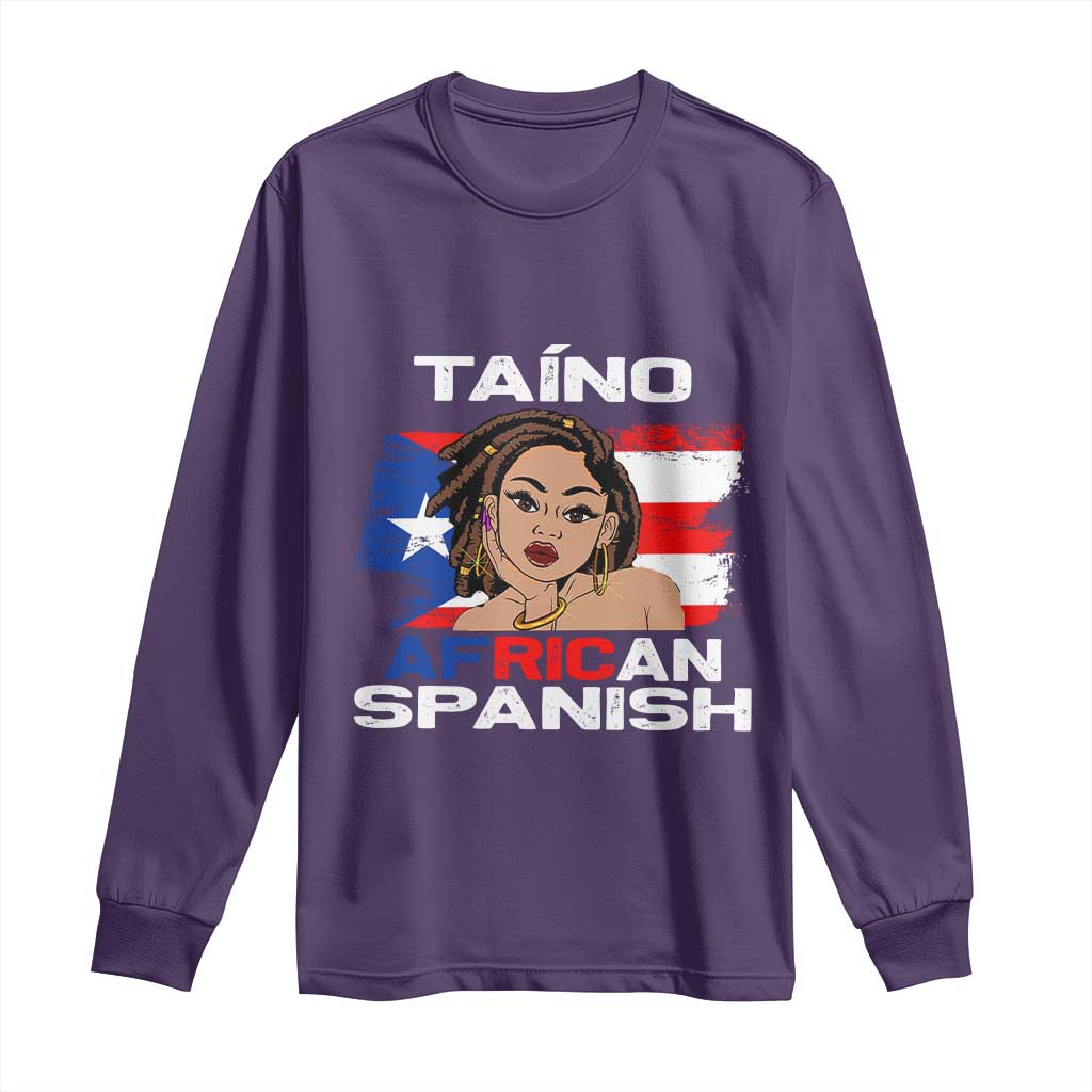 Afro Puerto Rico Hispanic Heritage Long Sleeve Shirt Taino African Spanish Roots