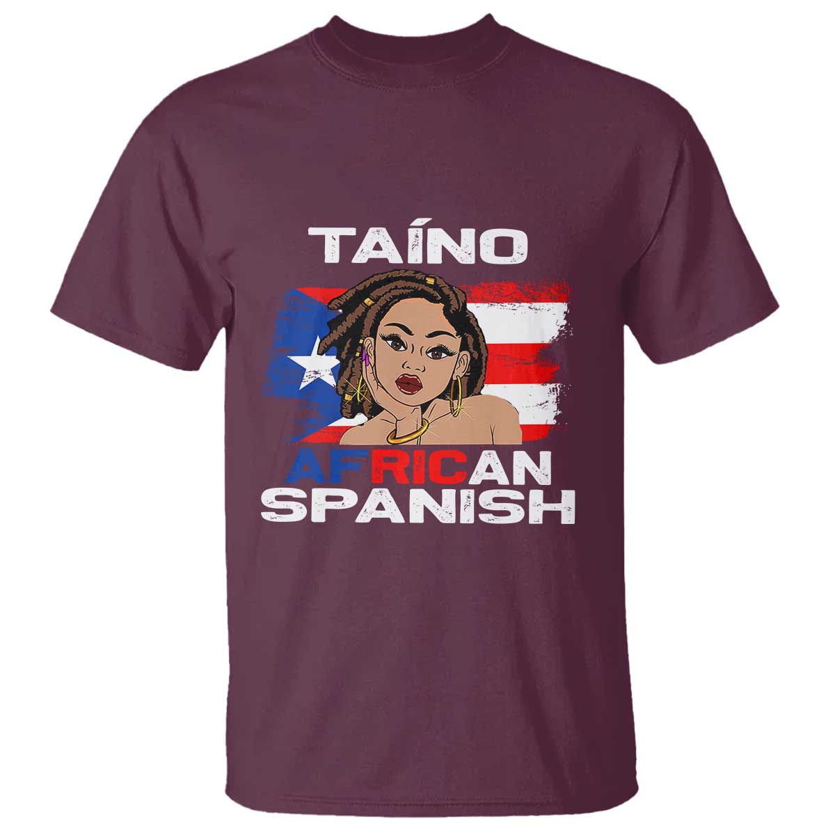 Afro Puerto Rico Hispanic Heritage T Shirt Taino African Spanish Roots