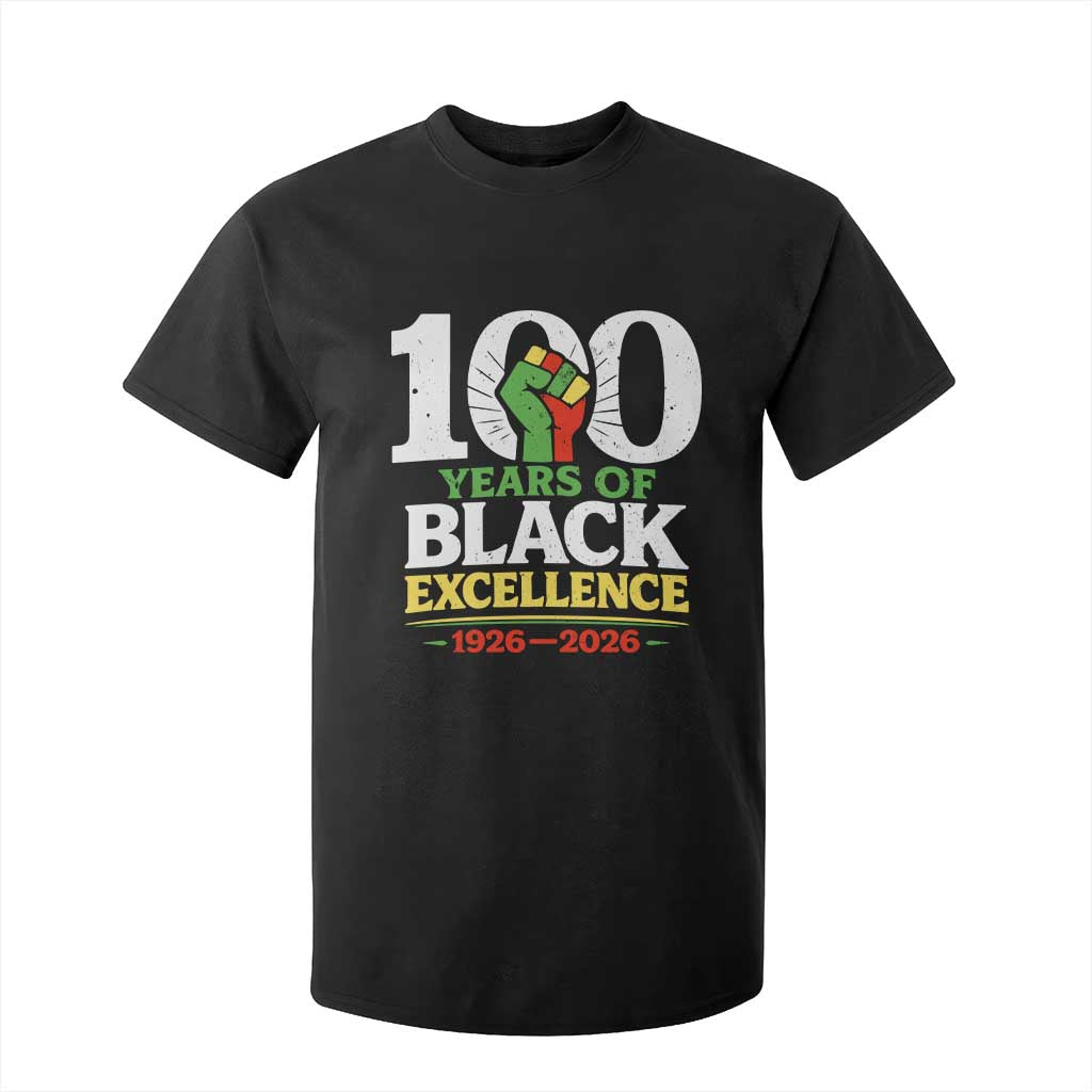 100 Years of Black Excellence 1926 2026 T Shirt For Kid Pan-African Raised Fist Pride Honoring Black History Legacy