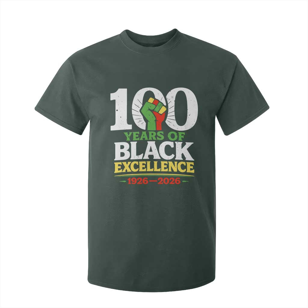 100 Years of Black Excellence 1926 2026 T Shirt For Kid Pan-African Raised Fist Pride Honoring Black History Legacy