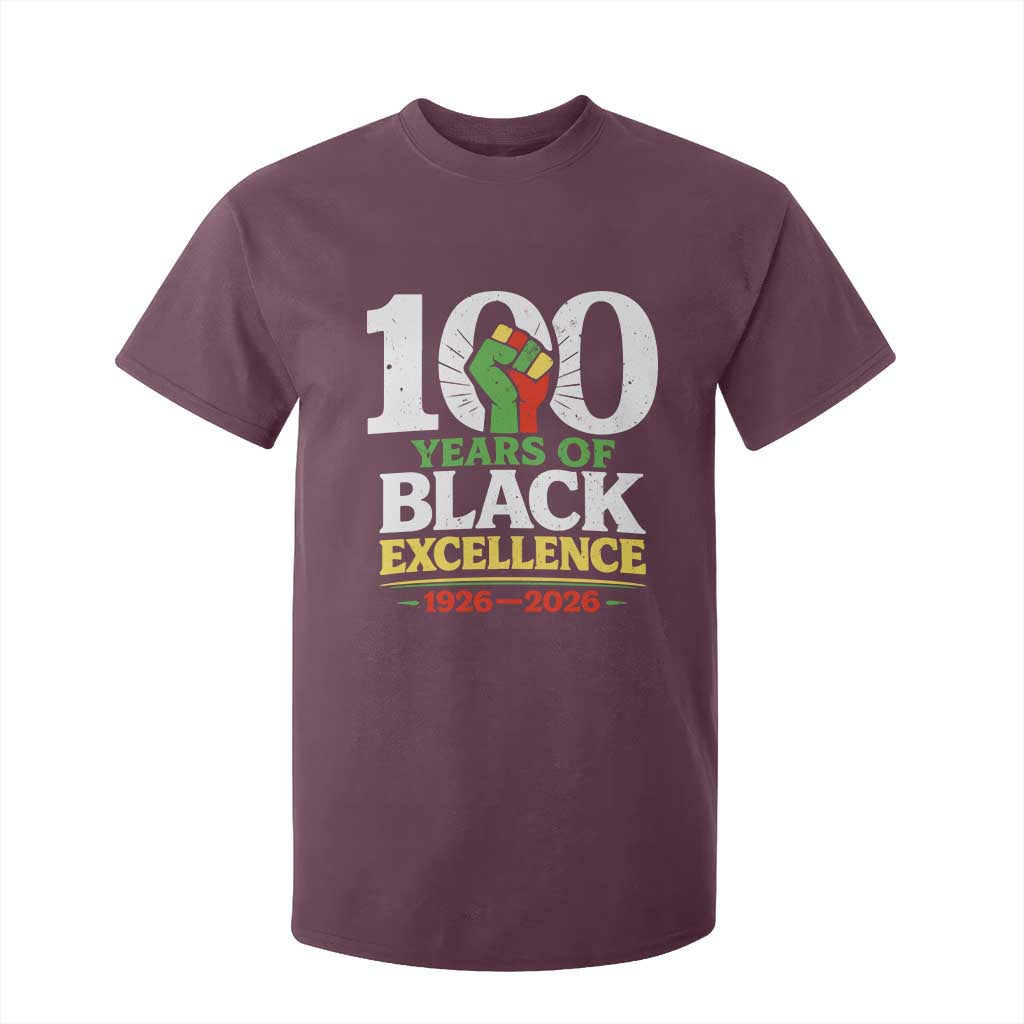 100 Years of Black Excellence 1926 2026 T Shirt For Kid Pan-African Raised Fist Pride Honoring Black History Legacy
