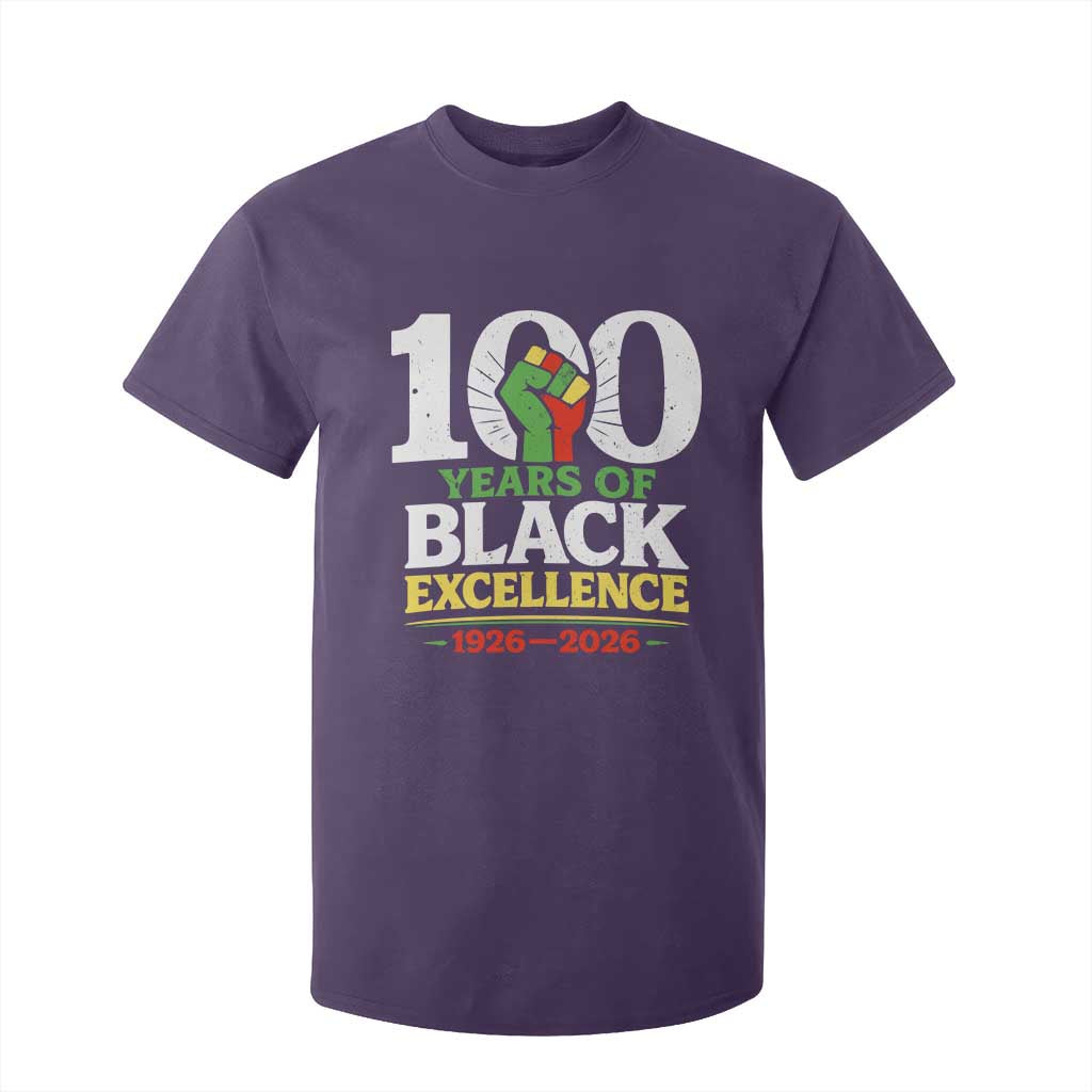 100 Years of Black Excellence 1926 2026 T Shirt For Kid Pan-African Raised Fist Pride Honoring Black History Legacy