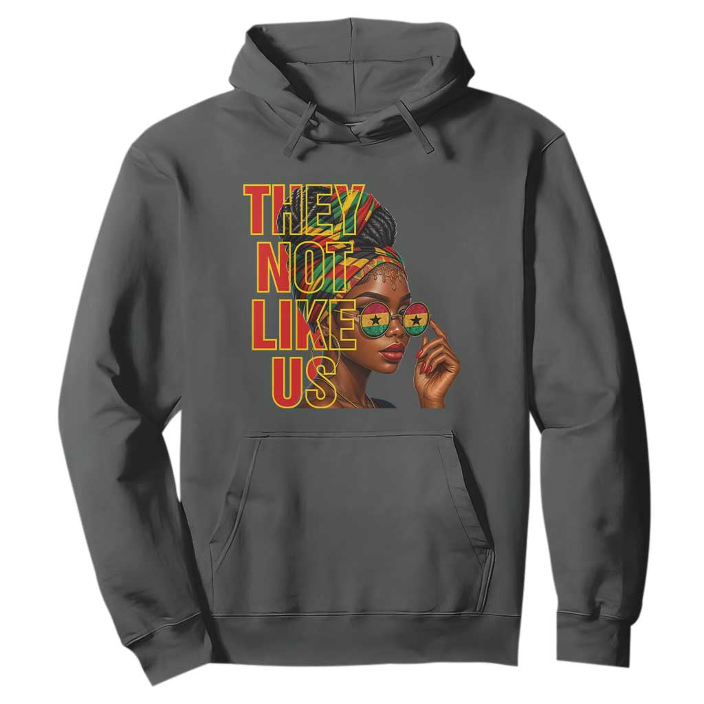 They Not Like Us Afro Queen Hoodie Melanin Magic Woman witth Headwrap and Sunglasses - African Pride
