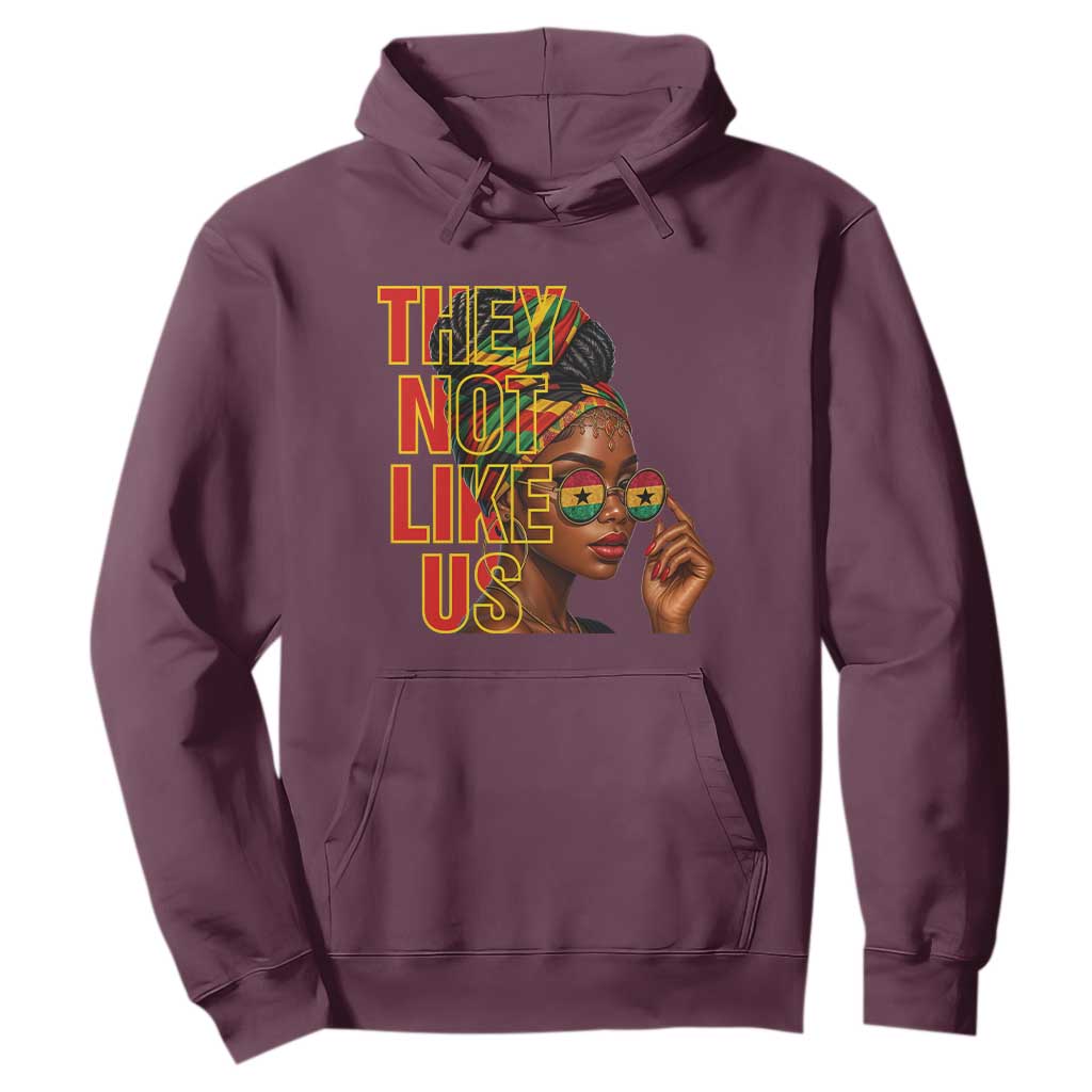 They Not Like Us Afro Queen Hoodie Melanin Magic Woman witth Headwrap and Sunglasses - African Pride