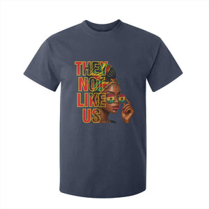 They Not Like Us Afro Queen T Shirt For Kid Melanin Magic Woman witth Headwrap and Sunglasses - African Pride
