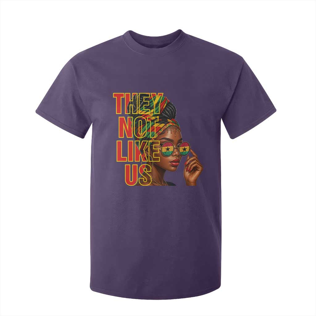 They Not Like Us Afro Queen T Shirt For Kid Melanin Magic Woman witth Headwrap and Sunglasses - African Pride
