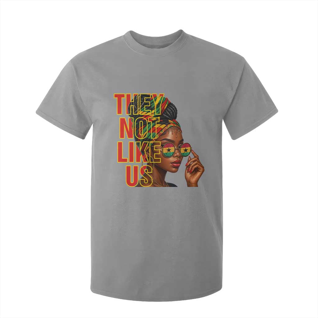 They Not Like Us Afro Queen T Shirt For Kid Melanin Magic Woman witth Headwrap and Sunglasses - African Pride