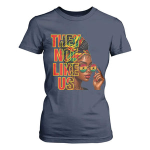 They Not Like Us Afro Queen T Shirt For Women Melanin Magic Woman witth Headwrap and Sunglasses - African Pride