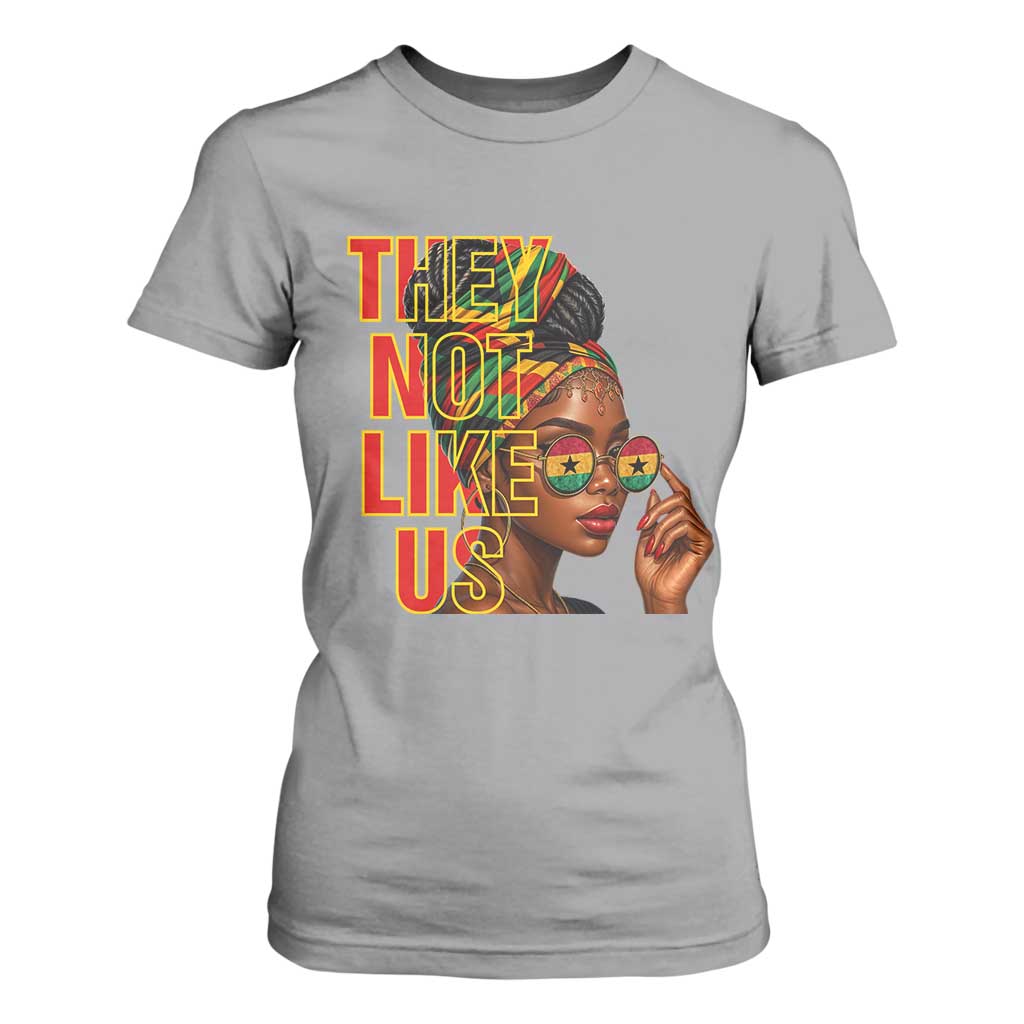 They Not Like Us Afro Queen T Shirt For Women Melanin Magic Woman witth Headwrap and Sunglasses - African Pride