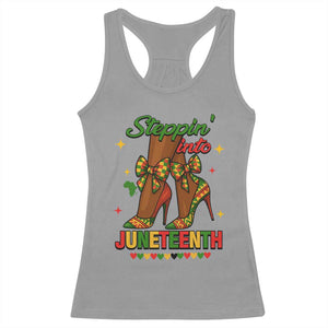 Stepping Into Juneteenth Racerback Tank Top Afro Diva High with African Pride - African Pride