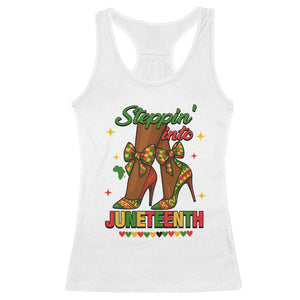 Stepping Into Juneteenth Racerback Tank Top Afro Diva High with African Pride - African Pride