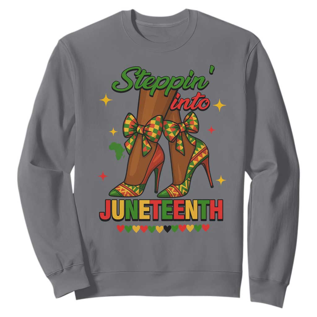 Stepping Into Juneteenth Sweatshirt Afro Diva High with African Pride - African Pride