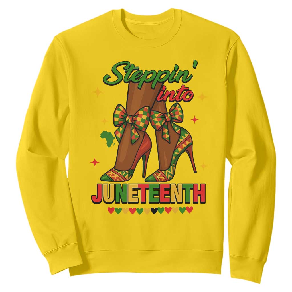 Stepping Into Juneteenth Sweatshirt Afro Diva High with African Pride - African Pride