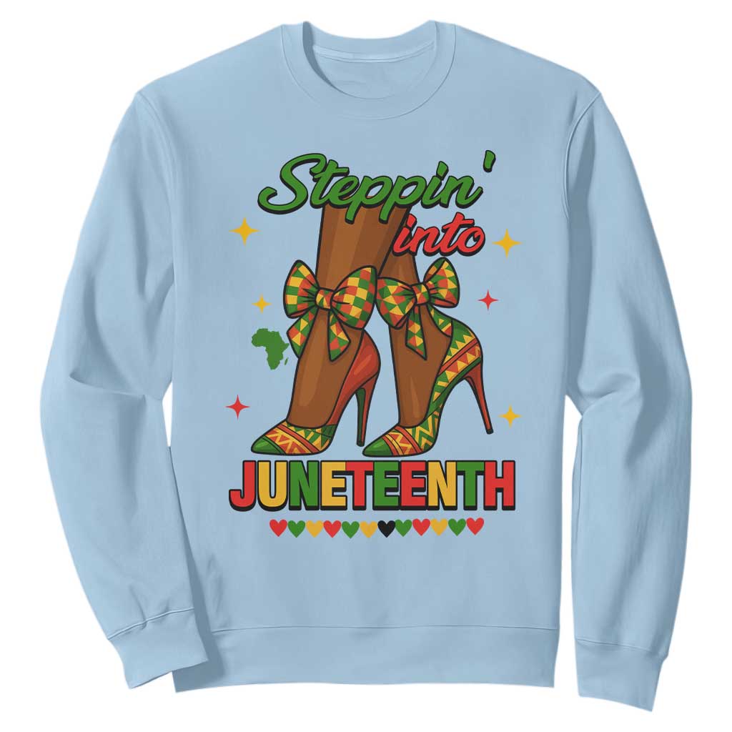 Stepping Into Juneteenth Sweatshirt Afro Diva High with African Pride - African Pride