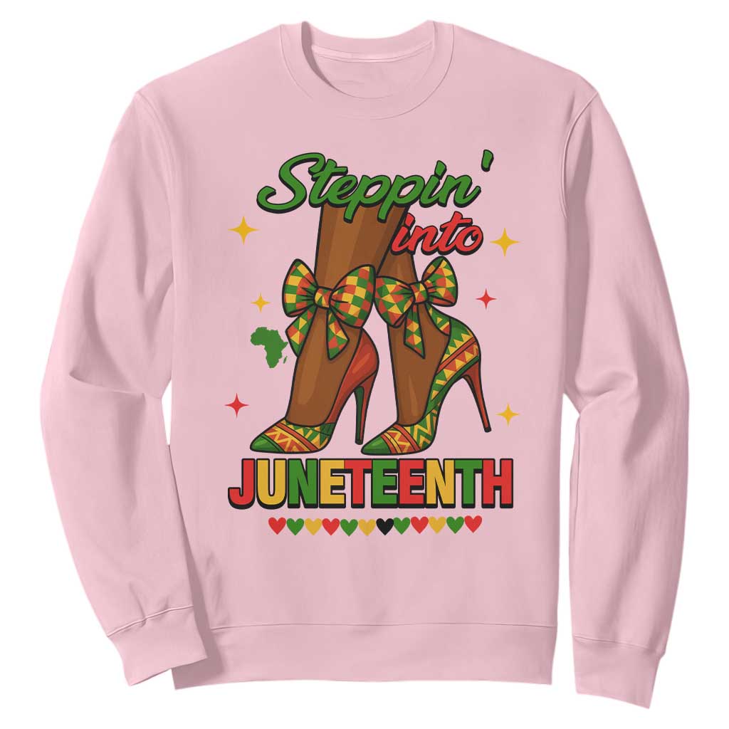 Stepping Into Juneteenth Sweatshirt Afro Diva High with African Pride - African Pride