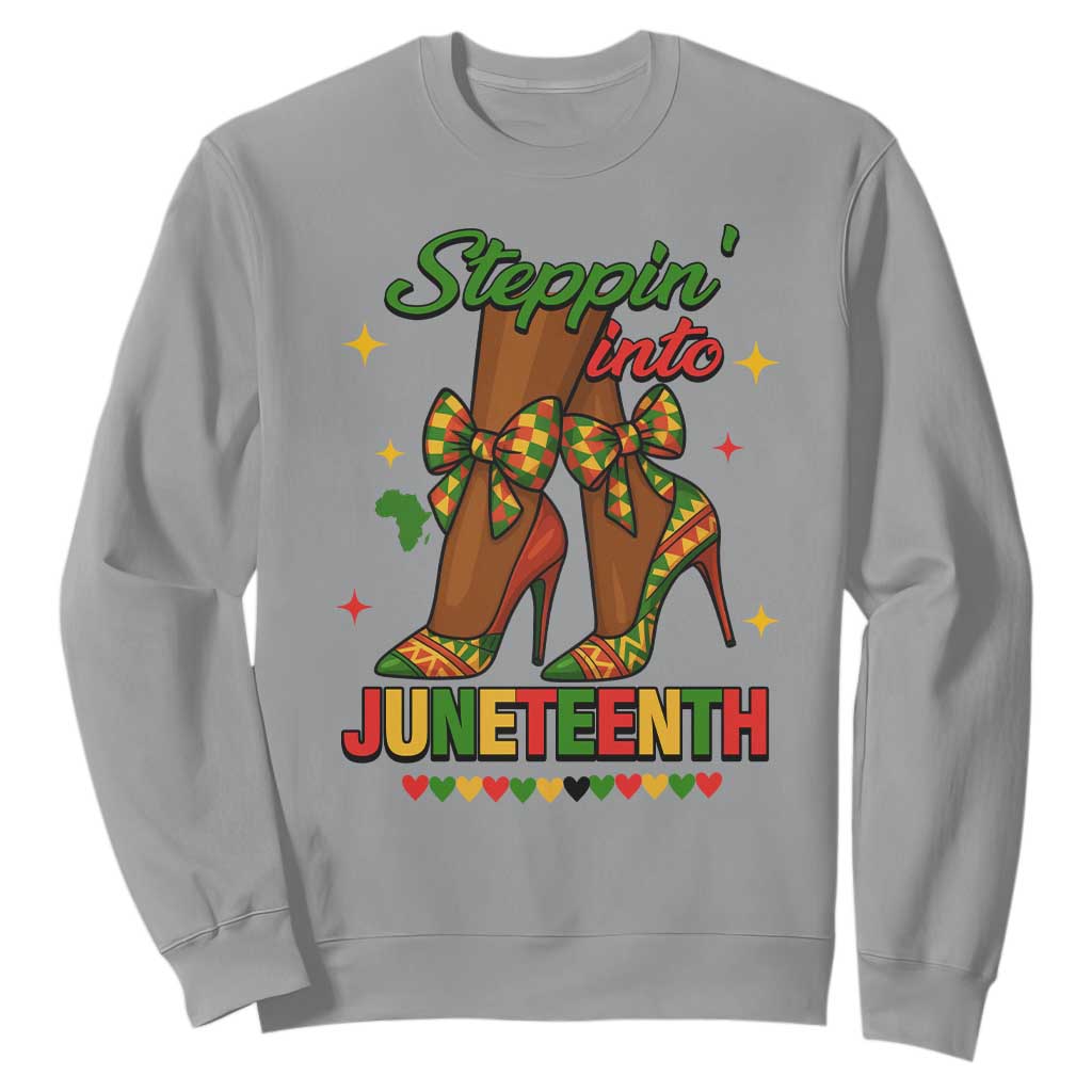 Stepping Into Juneteenth Sweatshirt Afro Diva High with African Pride - African Pride