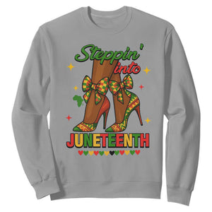 Stepping Into Juneteenth Sweatshirt Afro Diva High with African Pride - African Pride